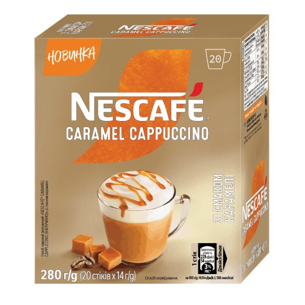 Фото - Кофе растворимый Nescafe Caramel Cappuccino 20 сток по 14 г