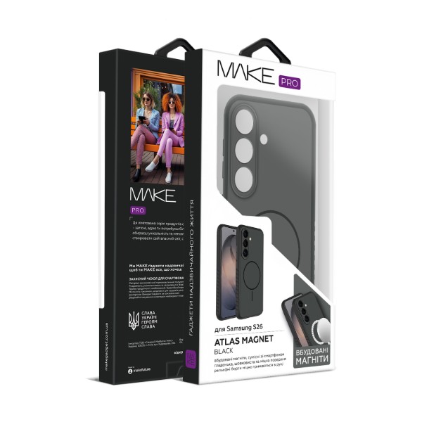 Фото - Чохол для смартфону MAKE Atlas Magnet for Samsung S26, Black (MTLSM-SS26BK)