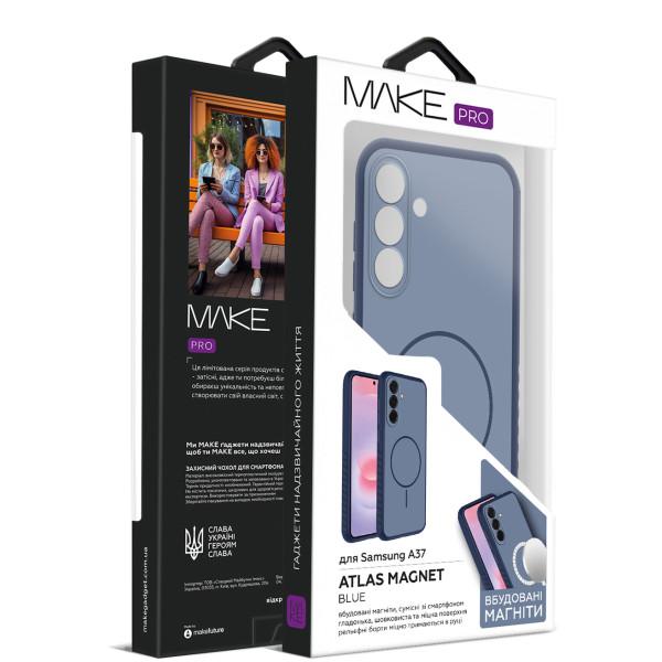 Фото - Чехол для смартфона MAKE Atlas Magnet for Samsung A37, Blue (MTLSM-SA37BL)