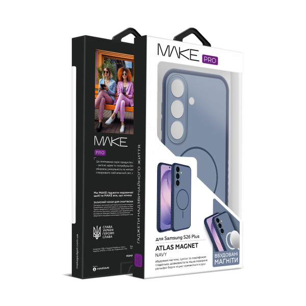 Фото - Чехол для смартфона MAKE Atlas Magnet for Samsung S26 Plus, Navy (MTLSM-SS26PNV)