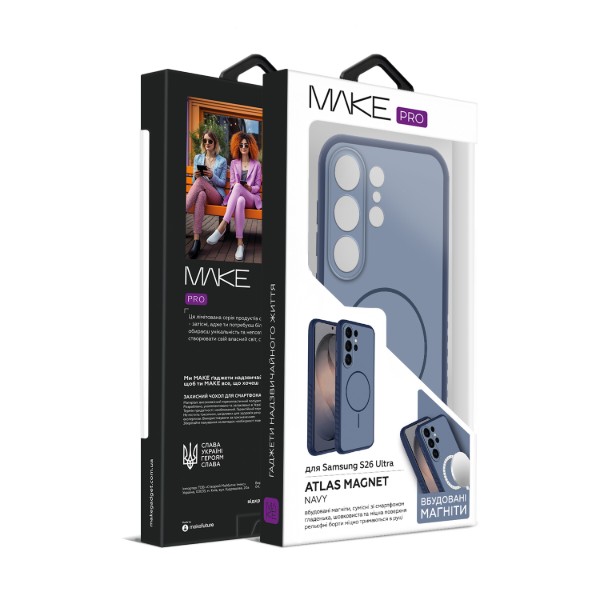Фото - Чехол для смартфона MAKE Atlas Magnet  for Samsung S26 Ultra,Navy (MTLSM-SS26UNV)