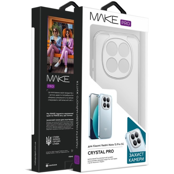 Фото - Чехол для смартфона MAKE Crystal Pro for Xiaomi Redmi Note 15 Pro 5G (MCC-XRN15P5G)