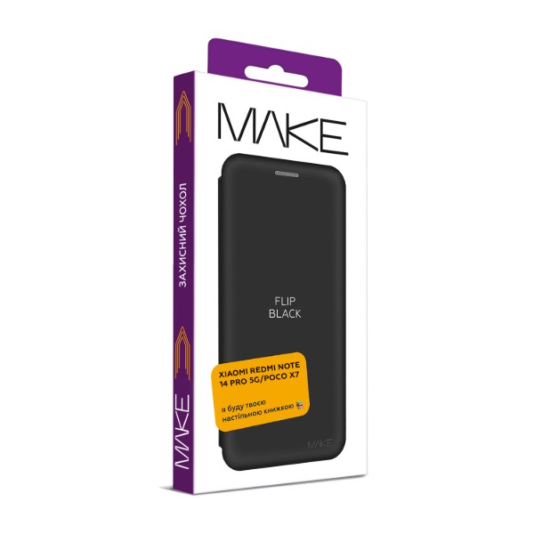Фото - Чохол для смартфону MAKE Flip Xiaomi Redmi Note 14 Pro 5G/Poco X7 Black (MCP-XRN14P5G/PX7)