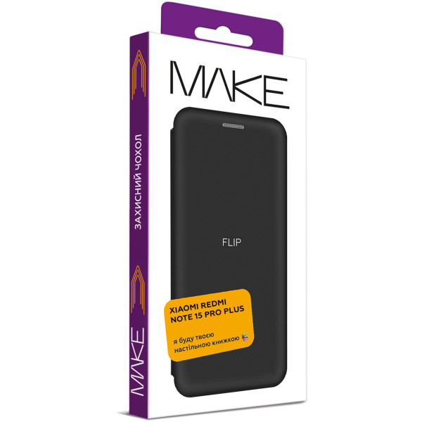 Фото - Чехол для смартфона MAKE Flip for Xiaomi Redmi Note 15 Pro+, Black  (MCP-XRN15PPBK)
