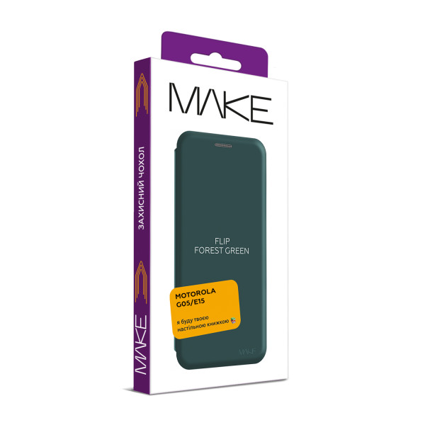 Фото - Чохол для смартфона MAKE Motorola G05/E15 Flip Forest Green (MCP-MG05/E15FG)