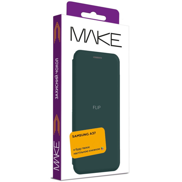 Фото - Чехол для смартфона MAKE Flip for Samsung A37, Green (MCP-SA37GN)