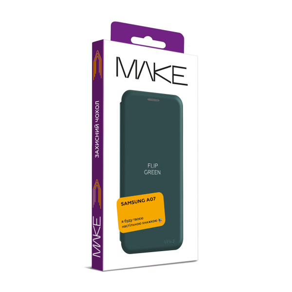 Фото - Чохол для смартфону MAKE Flip for Samsung A07, Green (MCP-SA07GN)