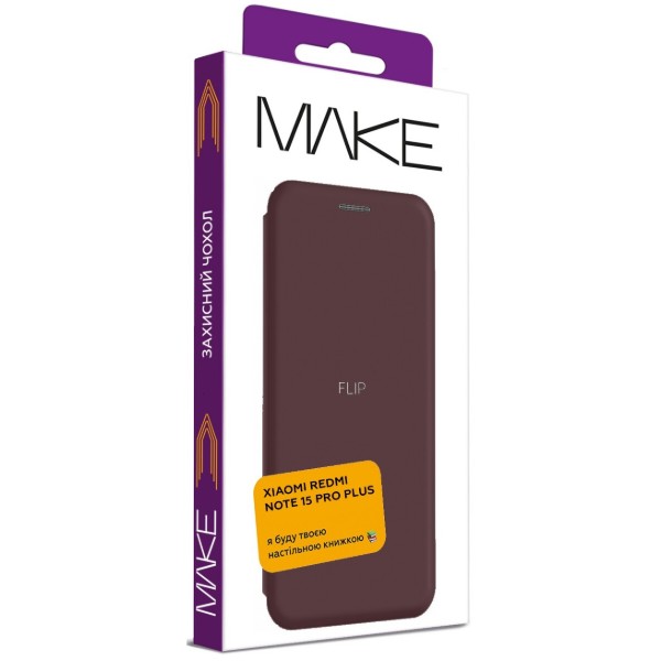 Фото - Чохол для смартфону MAKE Flip for Xiaomi Redmi Note 15 Pro+, Mocha Brown (MCP-XRN15PPMB)