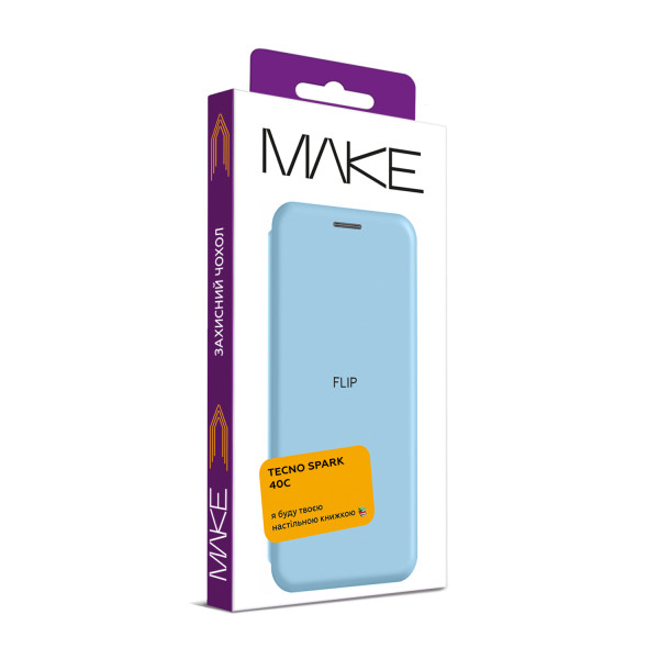 Фото - Чохол для смартфона MAKE Flip Ripple for Tecno Spark 40C, Blue (MCP-TS40CRB)
