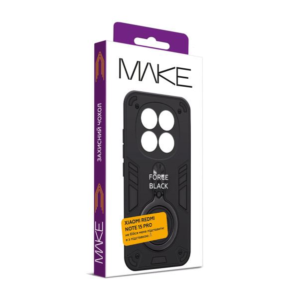 Фото - Чохол для смартфону MAKE Force for Xiaomi Redmi Note 15 Pro, Black 4G (MCRC-XRN15PBK)