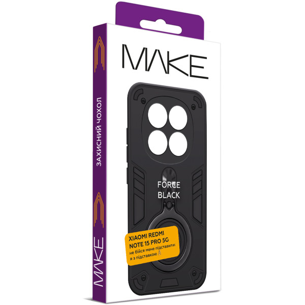 Фото - Чохол для смартфону MAKE Force for Xiaomi Redmi Note 15 Pro 5G, Black (MCRC-XRN15P5GBK)