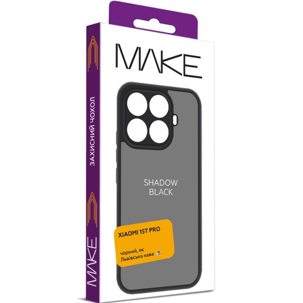 Фото - Чехол для смартфона MAKE Shadow for Xiaomi 15T Pro, Black (MCSD-X15TPBK)