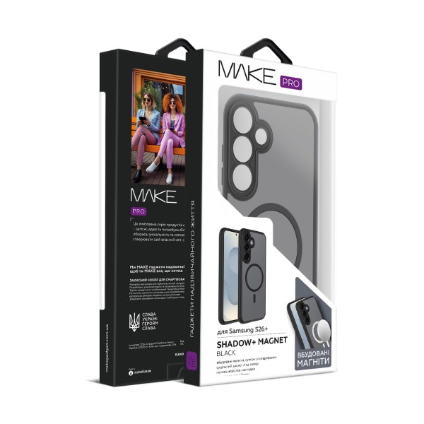 Фото - Чохол для смартфону MAKE Shadow plus Magnet for Samsung S26 Plus, Black (MCSDM-SS26PBK)