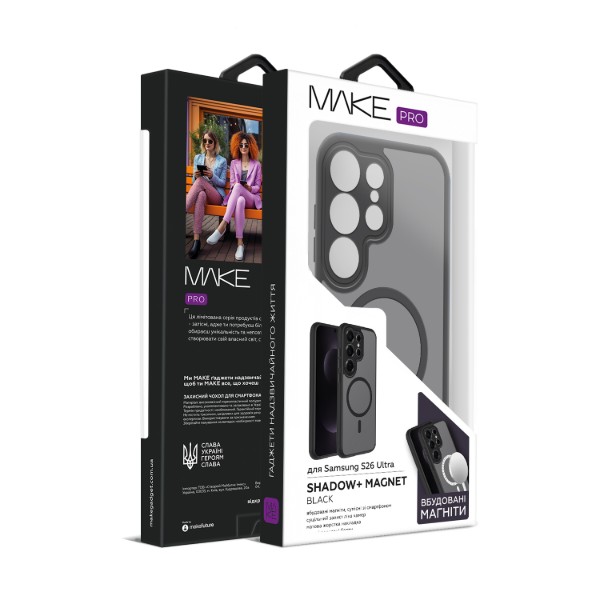 Фото - Чохол для смартфону MAKE Samsung S26 Ultra Shadow+ Magnet Black (MCSDM-SS26UBK)
