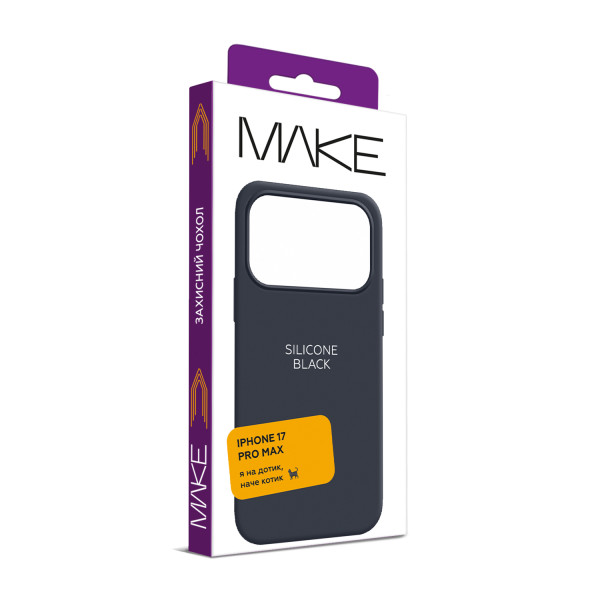 Фото - Чохол для смартфону MAKE Apple iPhone 17 Pro Max Silicone Black (MCL-AI17PMBK)