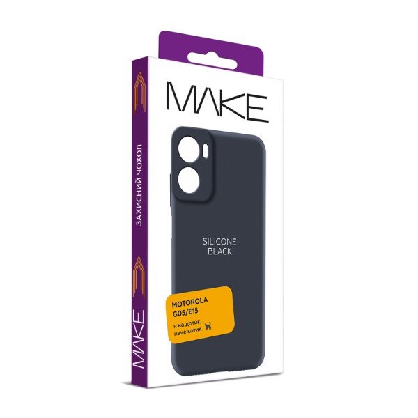 Фото - Чехол для смартфона MAKE Motorola G05/E15 Silicone Black (MCL-MG05/E15BK)