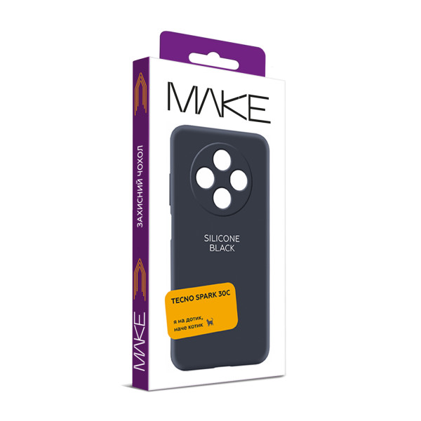 Фото - Чохол для смартфону MAKE Silicone Tecno Spark 30C Orbit Black (MCL-TS30COB)