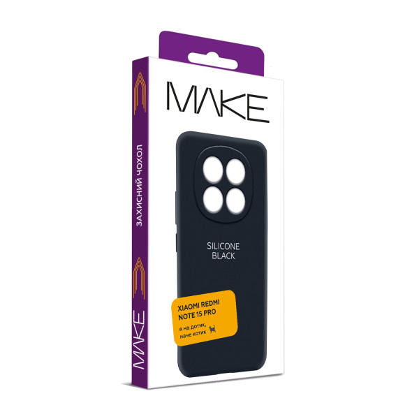Фото - Чехол для смартфона MAKE Silicone for Xiaomi Redmi Note 15 Pro, Black 4G (MCL-XRN15PBK)