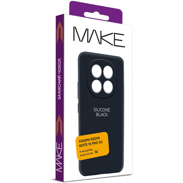 Фото - Чехол для смартфона MAKE Silicone for Xiaomi Redmi Note 15 Pro 5G, Black (MCL-XRN15P5GBK)