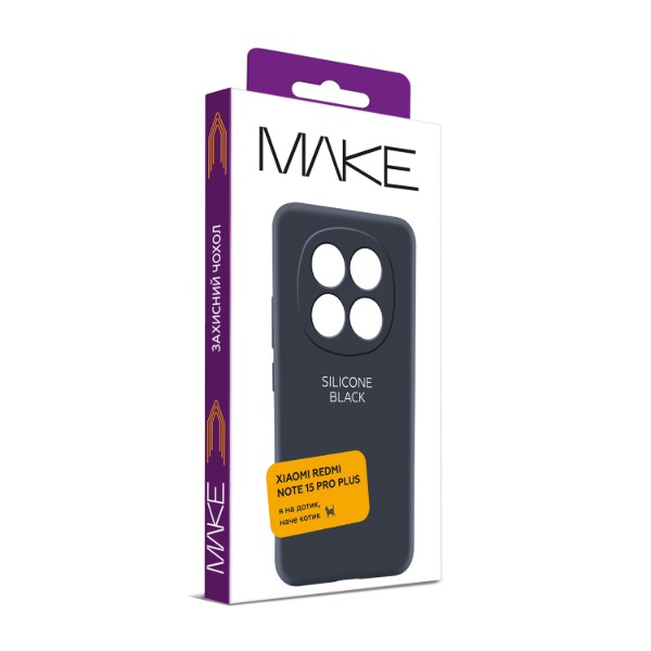 Фото - Чохол для смартфону MAKE Silicone for Xiaomi Redmi Note 15 Pro+, Black (MCL-XRN15PPBK)