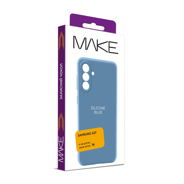 Фото - Чехол для смартфона MAKE Silicone for Samsung A37, Blue (MCL-SA37BL)