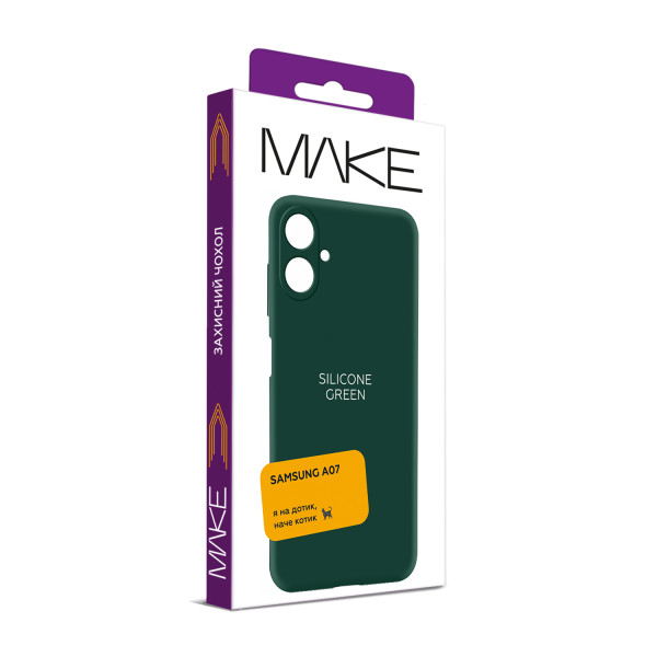 Фото - Чехол для смартфона MAKE Silicone for Samsung A07, Green (MCL-SA07G)