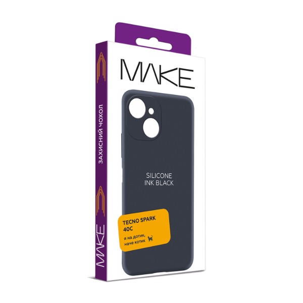 Фото - Чехол для смартфона MAKE Tecno Spark 40C Silicone Ink Black (MCL-TS40CIB)
