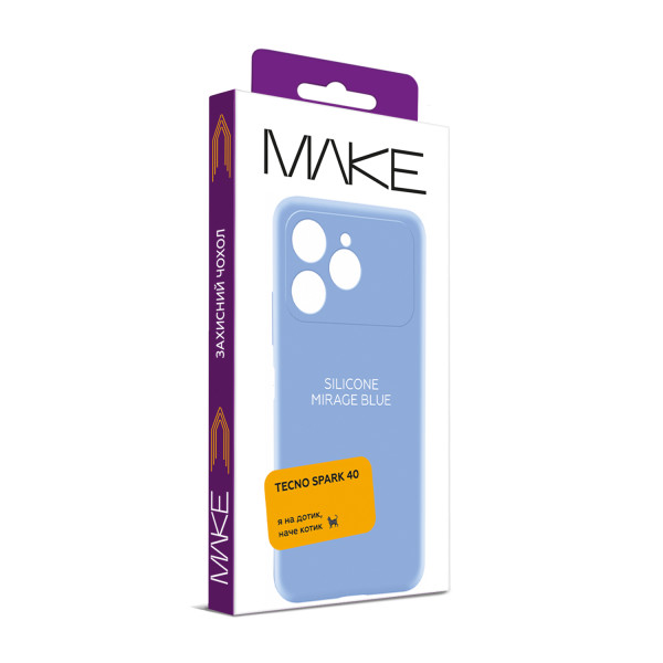 Фото - Чохол для смартфона MAKE Tecno Spark 40 Silicone Mirage Blue (MCL-TS40ML)