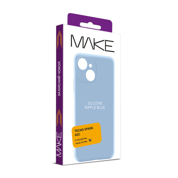 Фото - Чехол для смартфона MAKE Tecno Spark 40C Silicone Ripple Blue (MCL-TS40CRB)