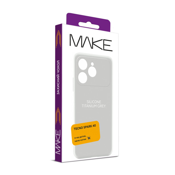 Фото - Чехол для смартфона MAKE Tecno Spark 40 Silicone Titanium Grey (MCL-TS40TG)