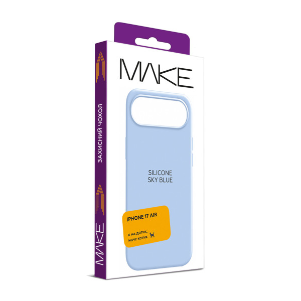Фото - Чохол для смартфону MAKE Apple iPhone 17 Air Silicone Sky Blue (MCL-AI17ASB)