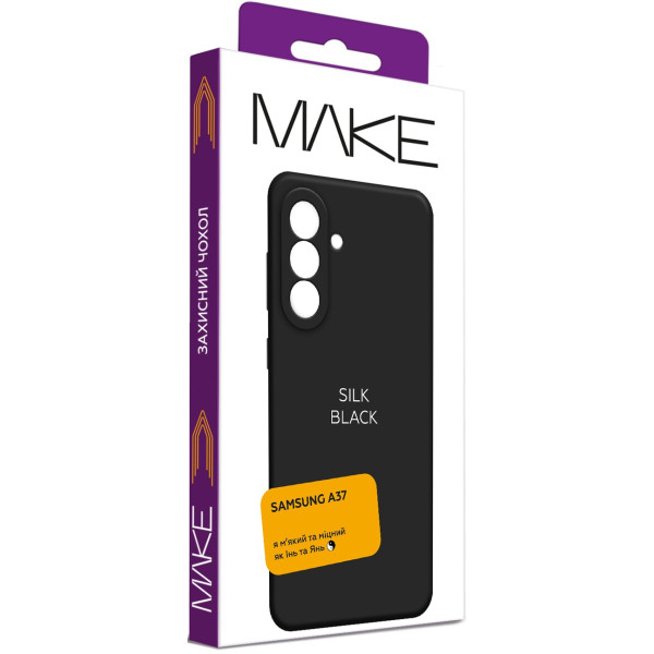 Фото - Чехол для смартфона MAKE Silk for Samsung A37, Black (MCK-SA37BK)