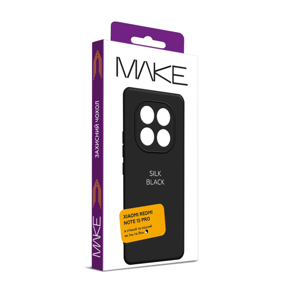 Фото - Чохол для смартфону MAKE Silk for Xiaomi Redmi Note 15 Pro 4G, Black (MCK-XRN15PBK)