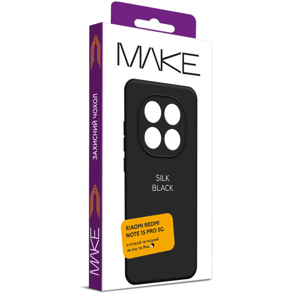 Фото - Чехол для смартфона MAKE Silk for Xiaomi Redmi Note 15 Pro 5G, Black (MCK-XRN15P5GBK)