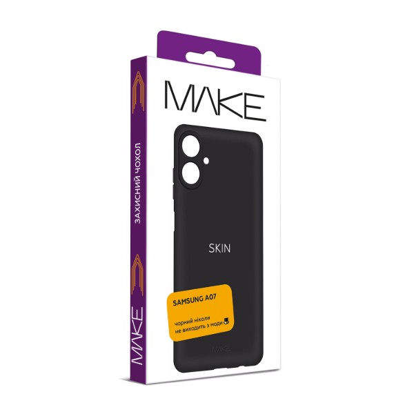 Фото - Чехол для смартфона MAKE Skin for Samsung A07, Black (MCS-SA07BK)