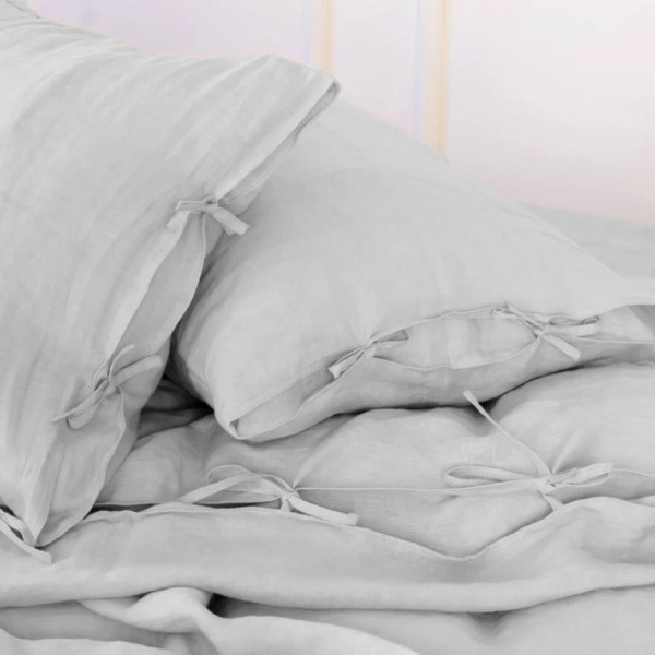 Фото - Простирадло двоспальне MirSon Льон Linen Caspian 180х200 см (2200008248567)