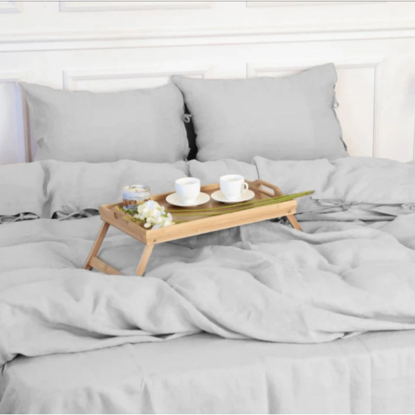 Фото - Простирадло двоспальне MirSon Льон Linen Caspian 180х200 см (2200008248567)