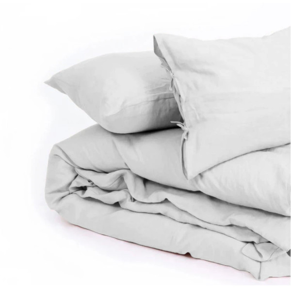 Фото - Простынь двуспальная MirSon Лен Linen Caspian 180х190 см (2200008248550)