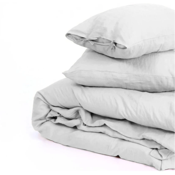 Фото - Простынь двуспальная MirSon Лен Linen Caspian 180х190 см (2200008248550)