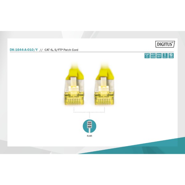 Фото - Кабель патч-корд Digitus CAT 6a S-FTP 1m (DK-1644-A-010/Y)