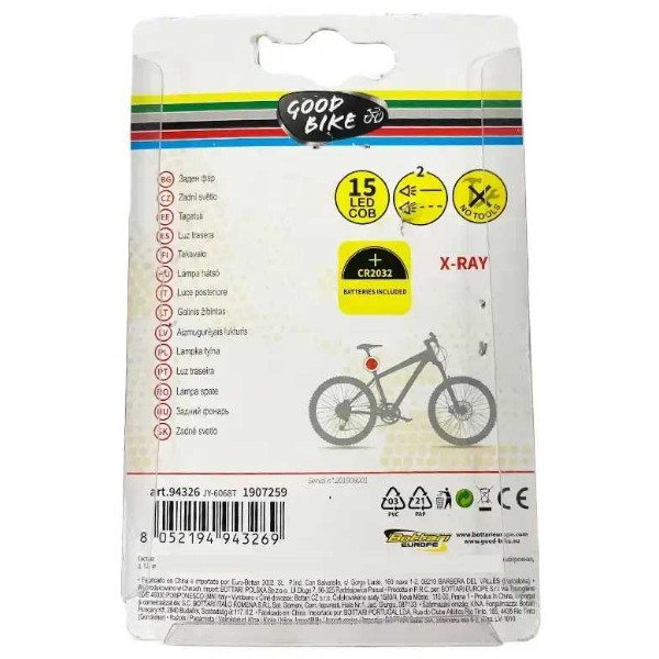 Фото - Ліхтар велосипедний Good Bike 15 LED X-RAY (94326-IS)