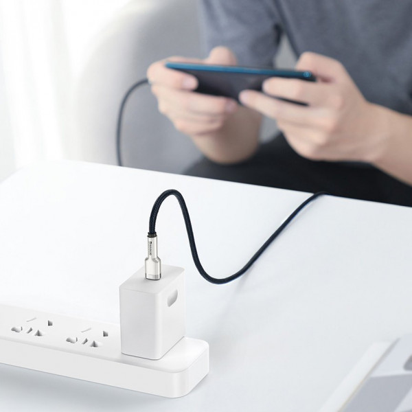 Фото - Кабель Baseus Cafule Metal Type-C to Type-C 100W 2 м Black (CATJK-D01)