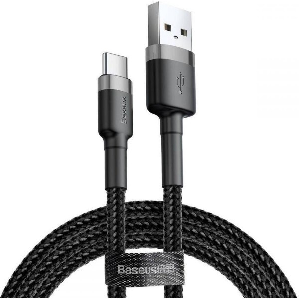 Фото - Кабель Baseus Cafule Cable USB For Type-C 3A 0.5m Gray/Black (CATKLF-AG1) Фото - Кабель Baseus Cafule Cable USB For Type-C 3A 0.5m Gray/Black (CATKLF-AG1)