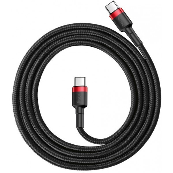 Фото - Кабель синхронізації даних Baseus Cafule Type-C PD2.0 60W 2m Red/Black (CATKLF-H91)