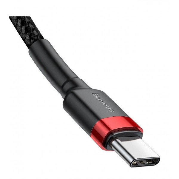 Фото - Кабель синхронізації даних Baseus Cafule Type-C PD2.0 60W 2m Red/Black (CATKLF-H91)