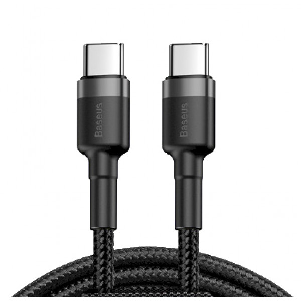 Фото - Кабель Baseus Cafule Type-C PD2.0 60W Flash Charging Data Line 20V 3A 2 m Grey/Black (CATKLF-HG1)