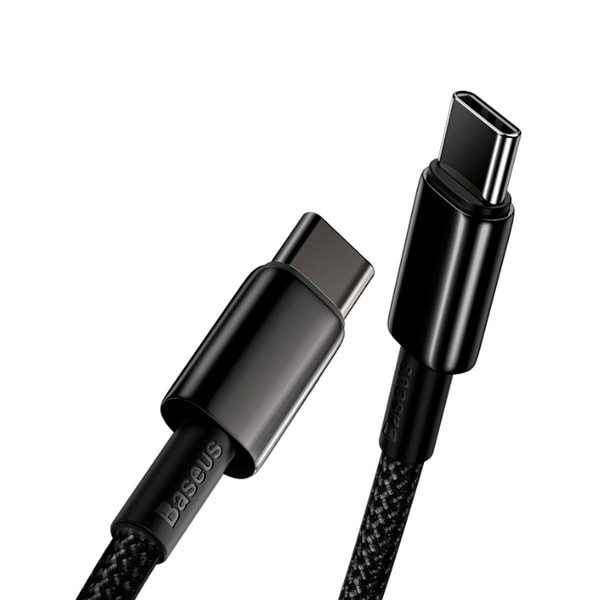 Фото - Переходник Baseus Tungsten Gold Fast Charging USB-C-USB-C 1m Black (CATWJ-01)