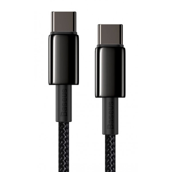 Фото - Переходник Baseus Tungsten Gold Fast Charging USB-C-USB-C 1m Black (CATWJ-01)