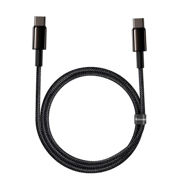 Фото - Переходник Baseus Tungsten Gold Fast Charging USB-C-USB-C 1m Black (CATWJ-01)