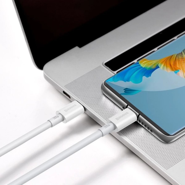 Фото - Кабель Baseus Superior Series Fast Charging Data Cable Type-C to Type-C 100W 1m White (CATYS-B02)